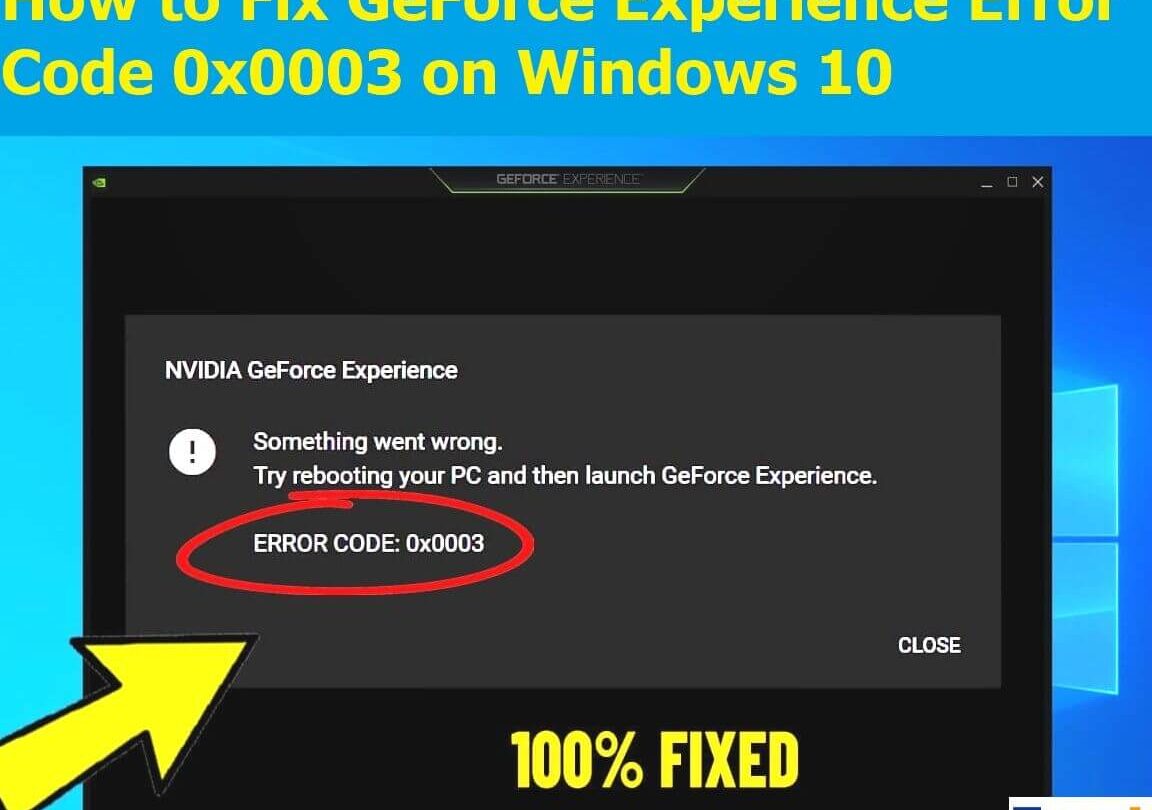 GeForce Experience 0x0003エラーの原因と解決方法